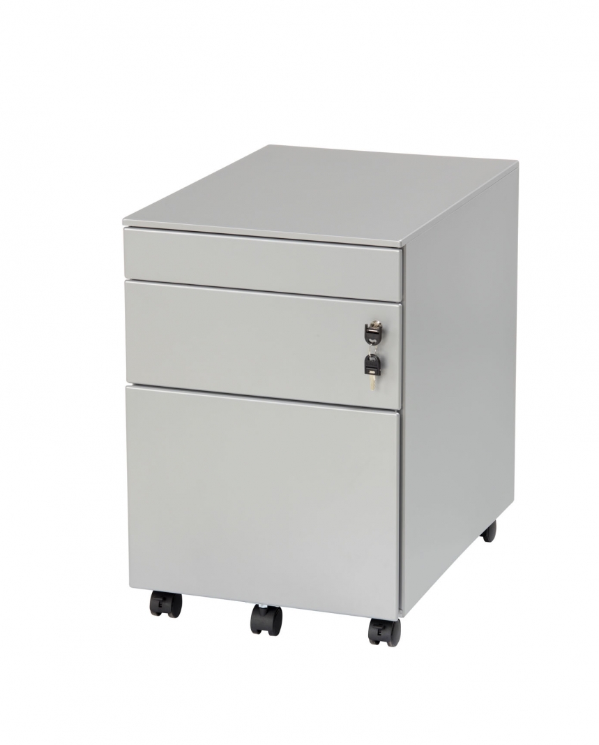 Verrijdbaar ladeblok | 2 lades | Aluminium | + pennenlade