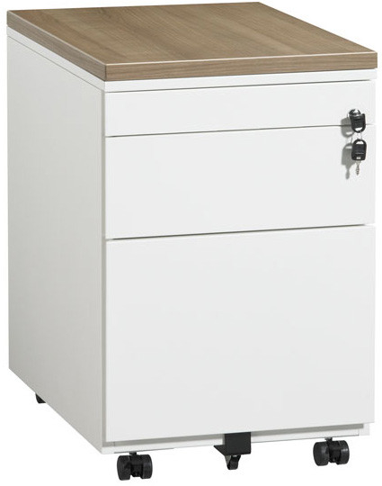 Verrijdbaar ladeblok | 2 lades | Wit | + pennenlade