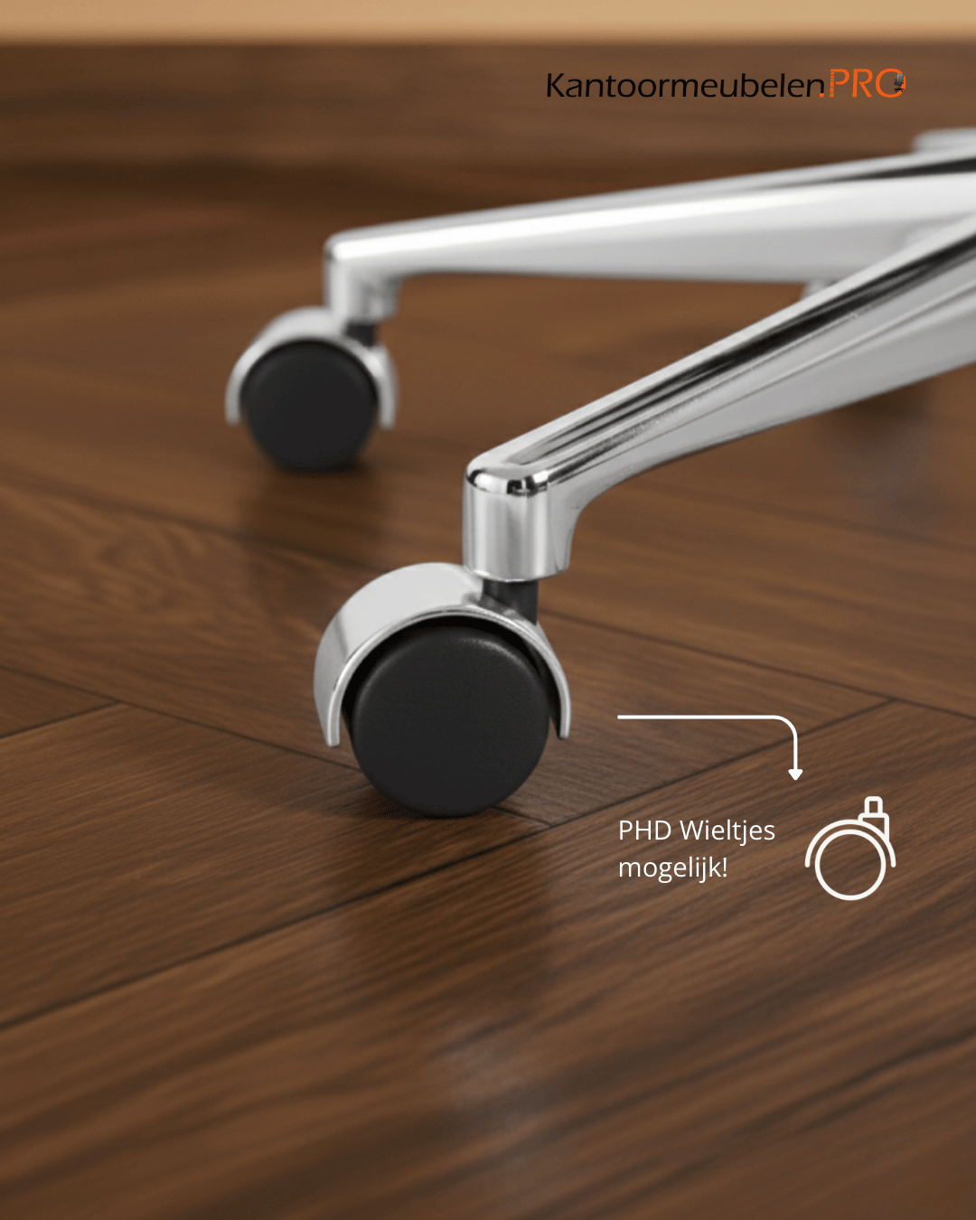 Design Bureaustoel Wit, hoge rug