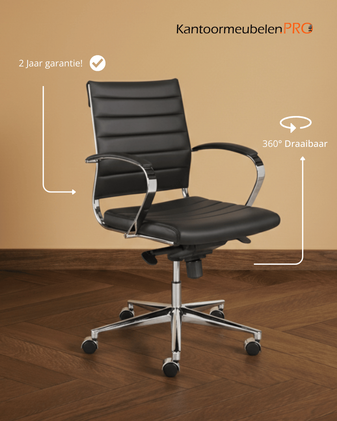 Design bureaustoel Zwart