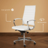 Design Bureaustoel Wit, hoge rug