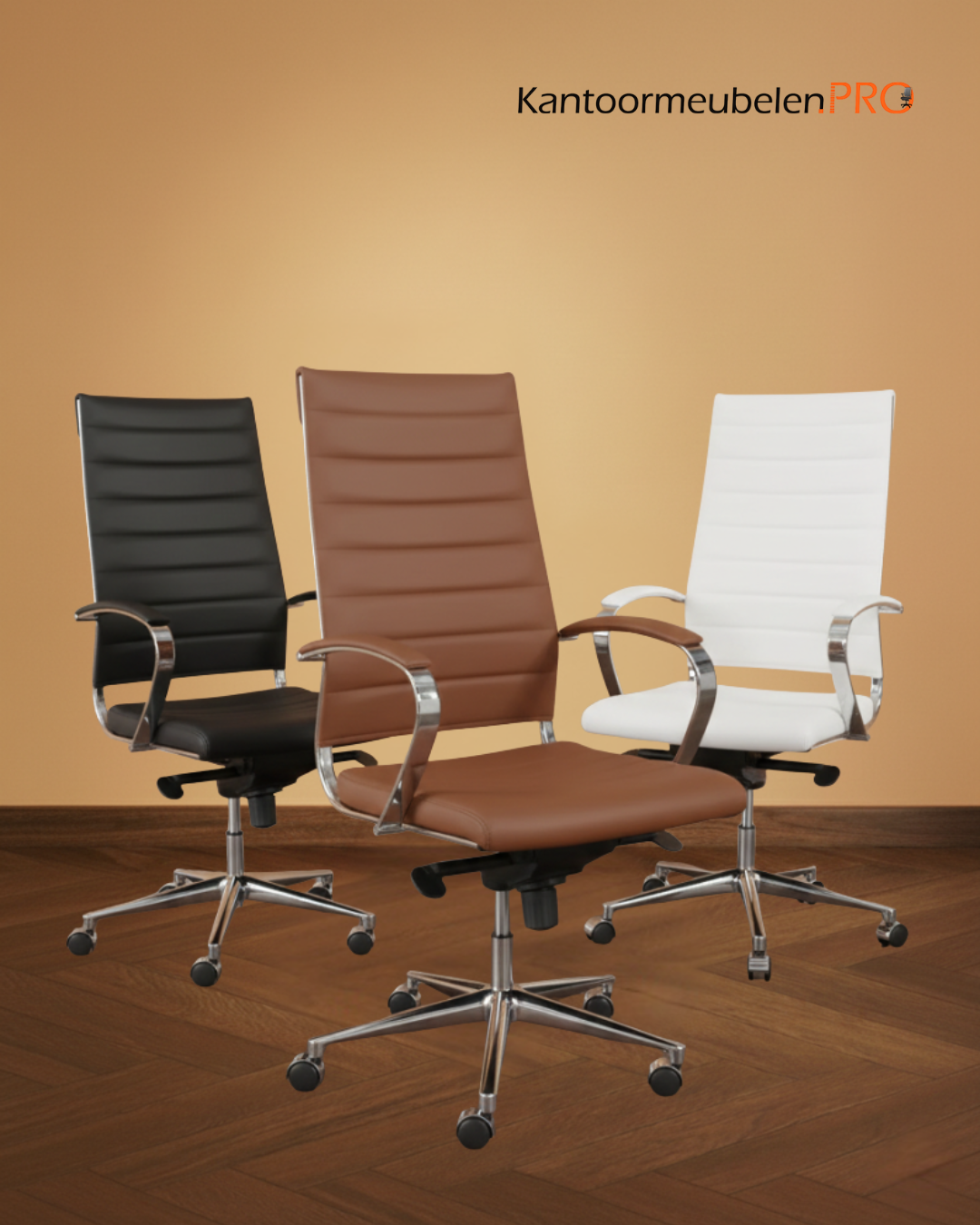 Design Bureaustoel Zwart hoge rug