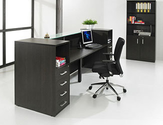 Receptiebalie Compact Antraciet Eiken