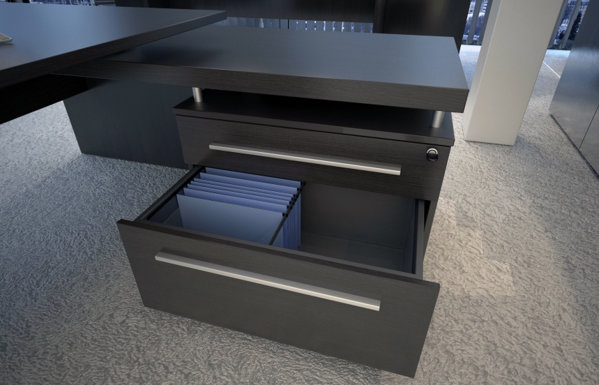 Directie Hoekbureau | 210x210cm | ladeblok rechts