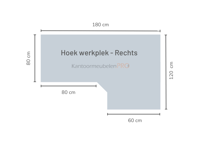 Elektrisch Wingbureau | 180x120cm Rechts | NEN-EN527