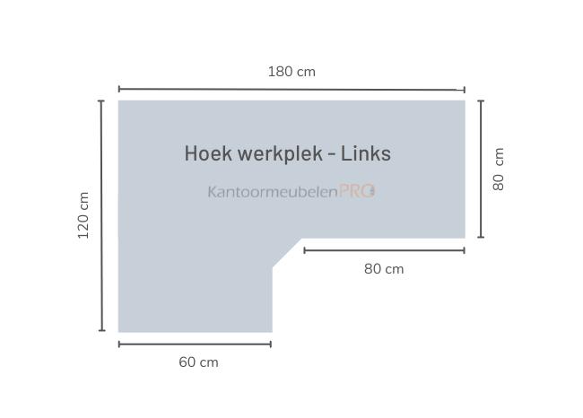 Elektrisch Wingbureau | 180x120cm Rechts | NEN-EN527