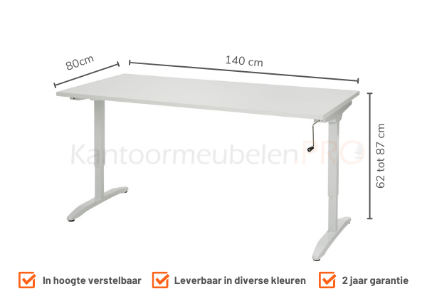 Slinger Bureau Zit/Sta | 140x80cm | NEN-EN527