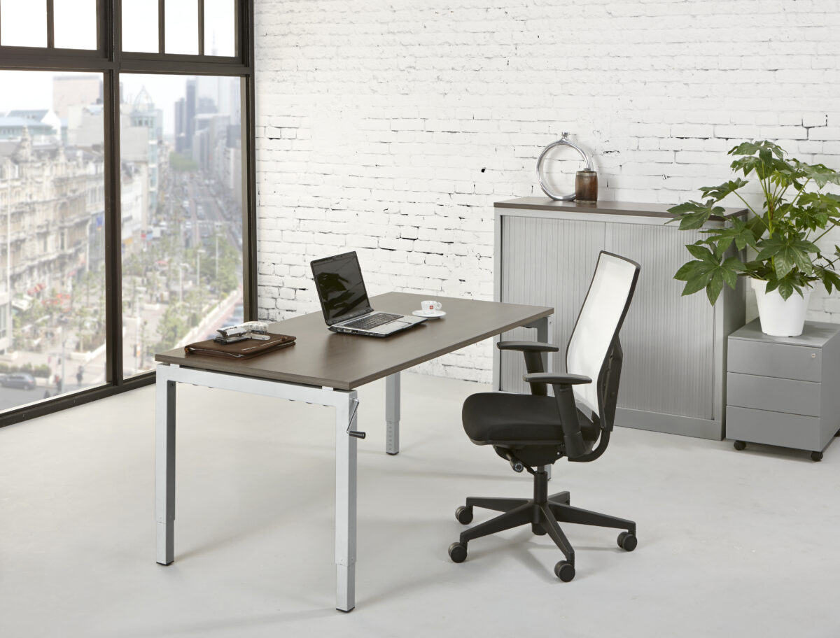 Bladkleur-Antraciet-Onderstel-Aluminium-Slingerbureau Luxe Slinger Bureau | 180x80cm | NEN-EN527