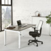 Bladkleur-Antraciet-Onderstel-Wit-Slingerbureau Luxe Slinger Bureau | 160x80cm | NEN-EN527