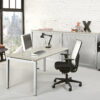 Bladkleur-Lichtgrijs-Onderstel-Aluminium-Slingerbureau Luxe Slinger Bureau | 160x80cm | NEN-EN527