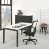 Bladkleur-Wit-Onderstel-Zwart-Slingerbureau Luxe Slinger Bureau | 160x80cm | NEN-EN527