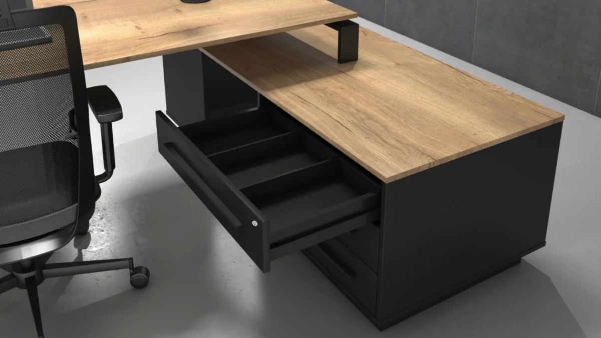 Hoekbureau-directie-Cube-3 Directie hoekbureau CUBE | 224x180cm | Rechts