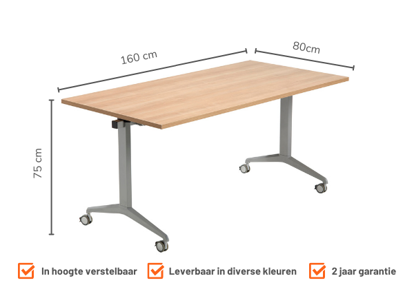 Klaptafel | 160x80cm