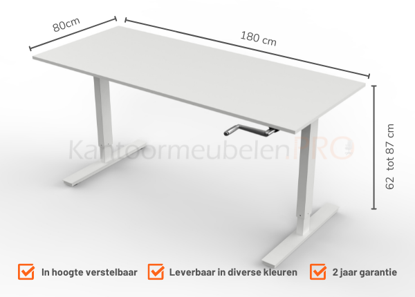 Slinger Bureau Zit/Zit | 180x80cm | NEN-EN527