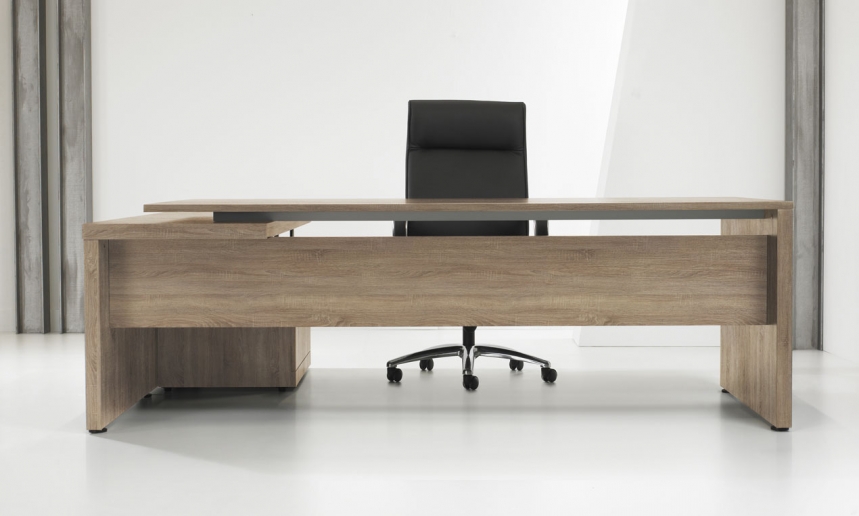 Directie Hoekbureau | 230x172cm | ladeblok links