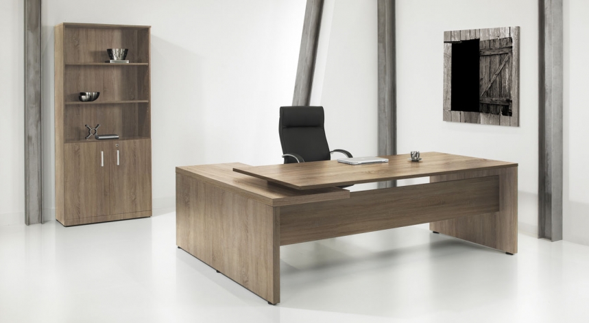 Directie Hoekbureau | 230x172cm | ladeblok links