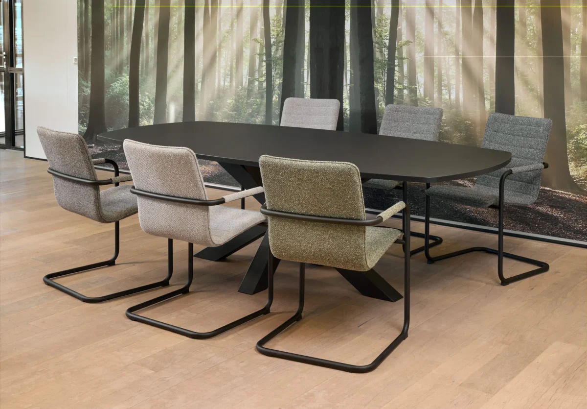 Maxtrix Vergadertafel 240x120cm | Zwart