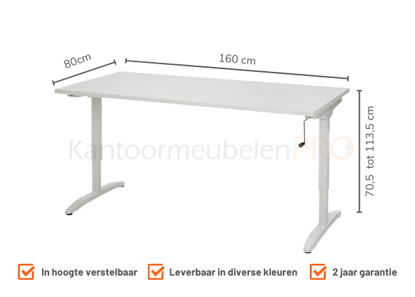 Slinger Bureau Zit/Sta | 160x80cm | NEN-EN527
